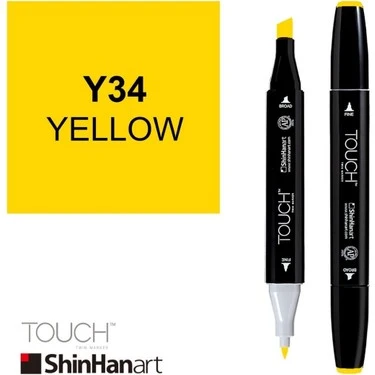 Touch Twin Brush Marker Y34 Yellow ürün görseli 1
