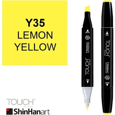 Touch Twin Brush Marker Y35 Lemon Yellow ürün görseli 1