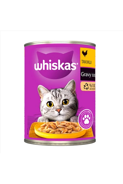 Whiskas 1+ Yetişkin Tavuk Etli Kedi Konservesi 400 Gr x 24 Adet - Ekonomik Dev Koli ürün görseli 1