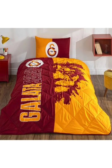 TAÇ LİSANSLI GALATASARAY ŞANLI ASLAN YORGAN SETİ ( YASTIK HEDİYELİ) ürün görseli 1