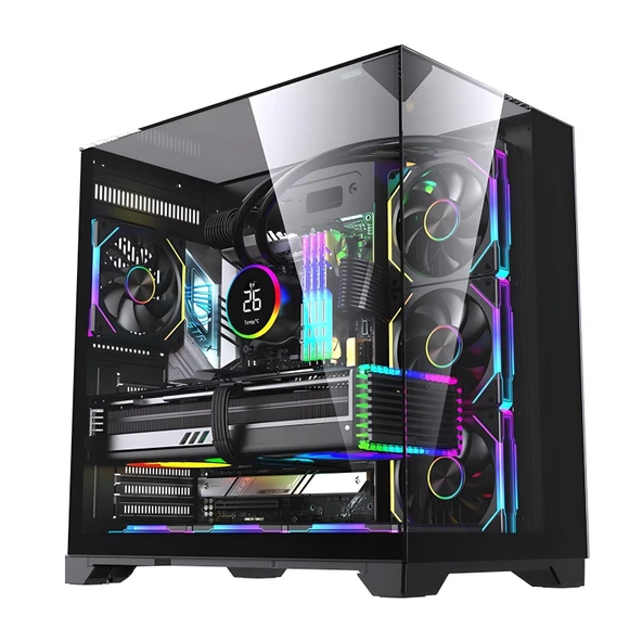 SNT Subzero Plus 7 x Argb Fan Uzaktan Kumanda Midi Tower Atx Siyah Oyuncu Kasası ürün görseli 1