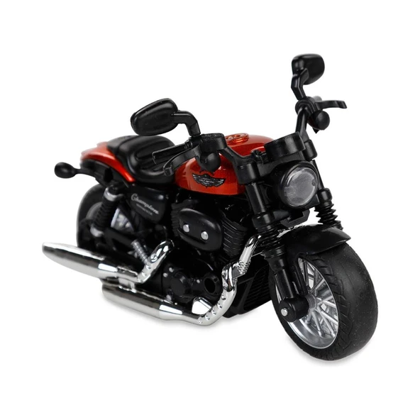 Çek Bırak1:14 Die-Cast Clasic Motosiklet - Turuncu ürün görseli 1