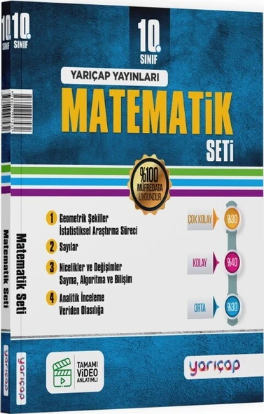 10. Sınıf Matematik Seti Yarı Çap Yayınları ürün görseli 1