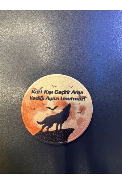 ''Kurt Kışı Geçirir Ama Yediği Ayazı Unutmaz" Yazılı Patch 7 CM 3d Plastik, 2025 Yeni Tip, Cırtlı, ürün görseli 1