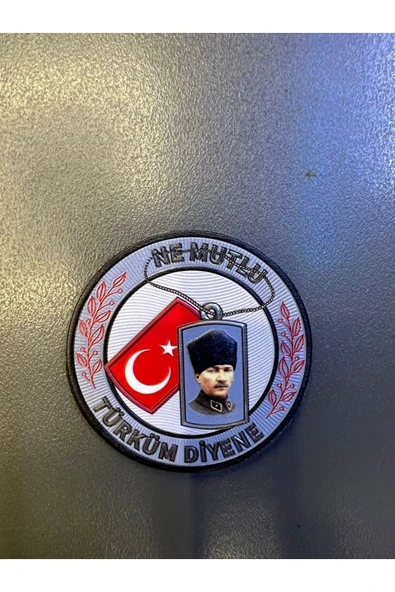 ''NE MUTLU TÜRKÜM DİYENE'' 7 CM PATCH 3d Plastik, 2025 Yeni Tip, Cırtlı, 1. Kalite ürün görseli 1