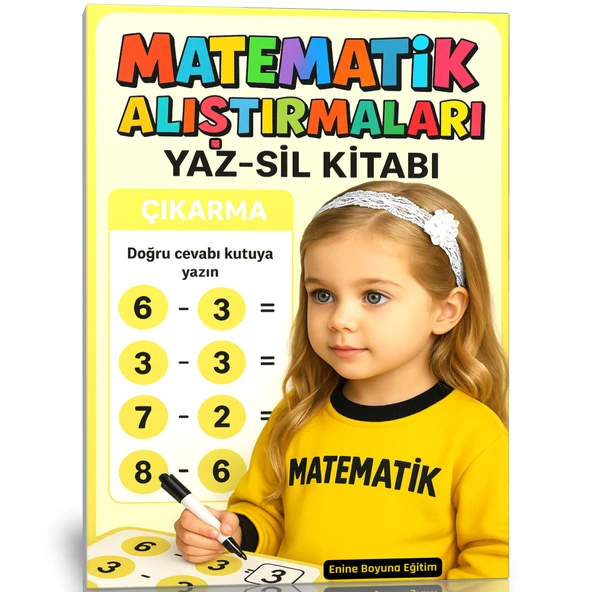 Okul Öncesi ve Birinci Sınıflar İçin Matematik Alıştırmaları Yaz-Sil Kitabı ürün görseli 1