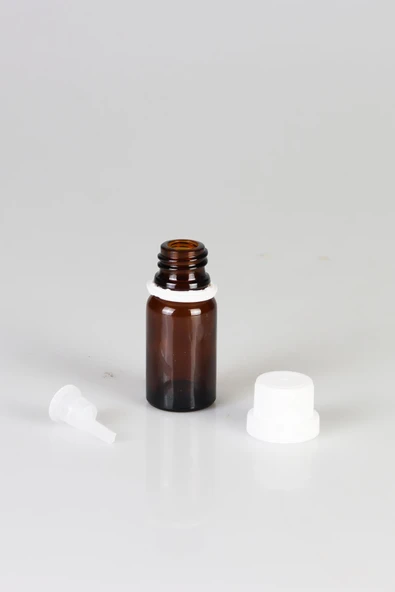 Amber Cam Şişe, İçten Damlalıklı Şişe 10 ml ürün görseli 1