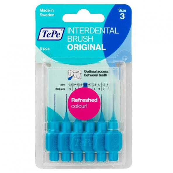 Tepe Arayüz Fırçası Mavi 0,6 Mm Blister 6lı Paket ürün görseli 1