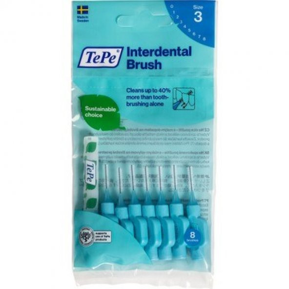 Tepe Diş Arayüz Fırçası Mavi 0,6 mm - 8li Paket ürün görseli 1