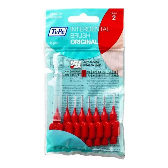 Tepe Arayüz Fırçası Kırmızı 0.5 mm 8'li ürün görseli 1