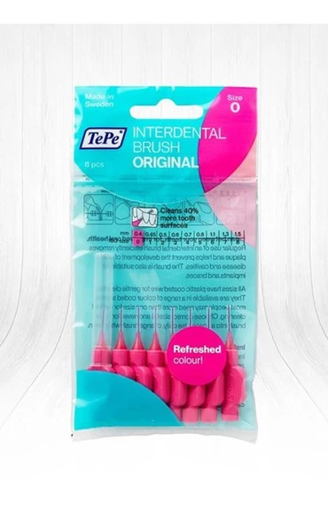 Tepe Arayüz Fırçası Pembe 0,4 mm 8'li ürün görseli 1