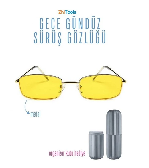 Zhltools Gece Gündüz Sürüş Gözlüğü Metal Çerçeveli ürün görseli 1