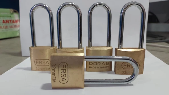 Doras Ersa 5'li Set Uzun Kanca Pas Pirinç Asma Kilit 30 Mm ürün görseli 1