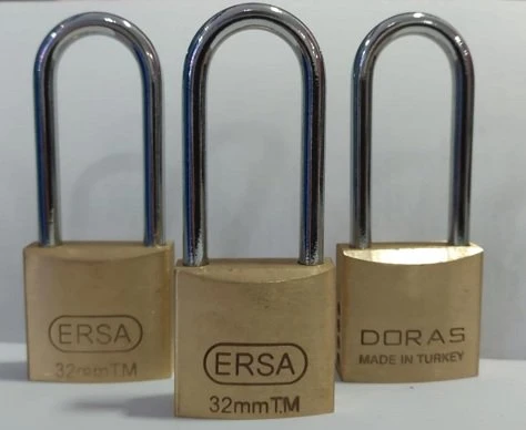 Doras Ersa 3'lü Set Uzun Kanca Pas Pirinç Asma Kilit 30 Mm ürün görseli 1