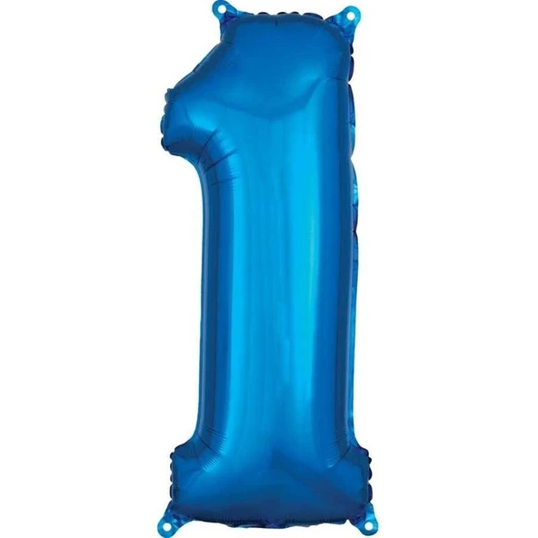 Parti Sürprizi 1 Rakam 80 cm Folyo Balon Mavi Renk ürün görseli 1