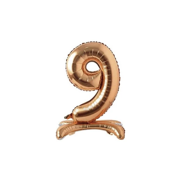Parti Sürprizi Ayakta Durabilen Bronze 9 Rakam Folyo Balon ürün görseli 1