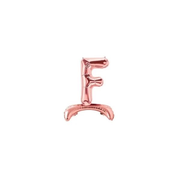 Parti Sürprizi Ayakta Durabilen Rose Gold F Harf Folyo Balon ürün görseli 1
