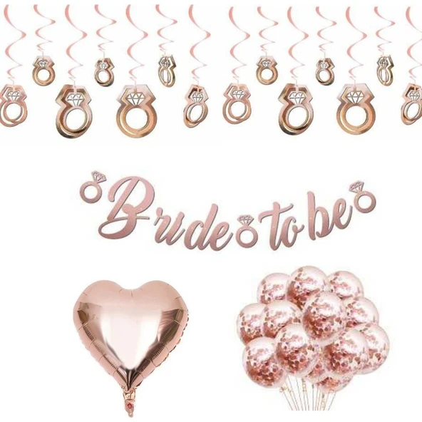 Parti Sürprizi Rose Gold Bride To Be Bekarlığa Veda Set ürün görseli 1