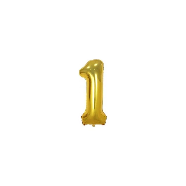 Parti Sürprizi 1 Rakam Folyo Balon Altın Renk 100 cm ürün görseli 1