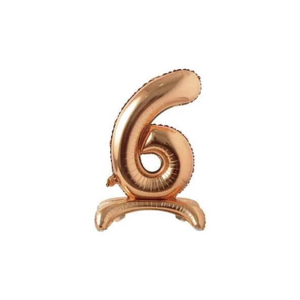 Parti Sürprizi Ayakta Durabilen Bronze 6 Rakam Folyo Balon ürün görseli 1
