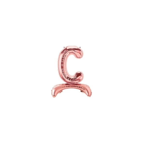 Parti Sürprizi Ayakta Durabilen Rose Gold C Harf Folyo Balon ürün görseli 1