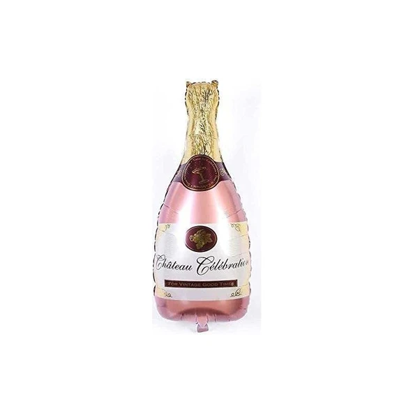 Parti Sürprizi Rose Gold Şampanya Şişesi Şekilli Folyo Balon ürün görseli 1