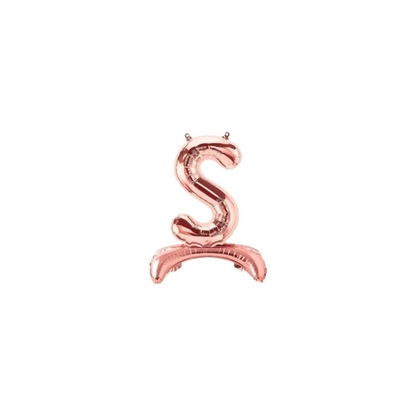 Parti Sürprizi Ayakta Durabilen Rose Gold S Harf Folyo Balon ürün görseli 1