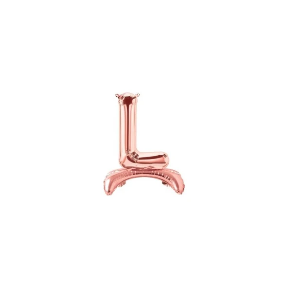Parti Sürprizi Ayakta Durabilen Rose Gold L Harf Folyo Balon ürün görseli 1