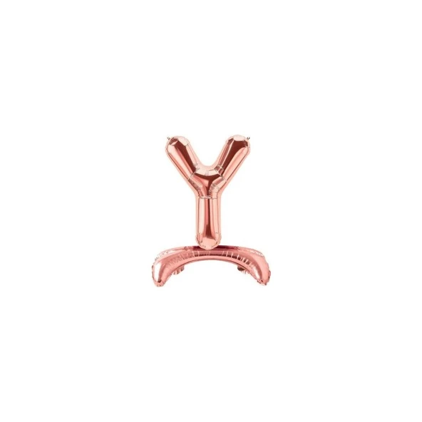 Parti Sürprizi Ayakta Durabilen Rose Gold Y Harf Folyo Balon ürün görseli 1