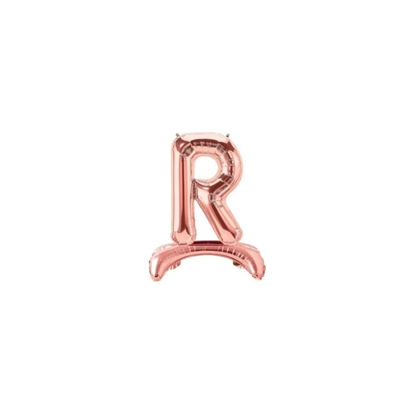 Parti Sürprizi Ayakta Durabilen Rose Gold R Harf Folyo Balon ürün görseli 1