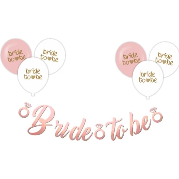 Parti Sürprizi Bride To Be Rose Gold Balonlu Set ürün görseli 1