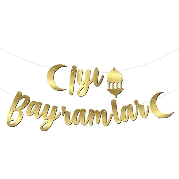Parti Sürprizi Iyi Bayramlar Kaligrafi Banner ürün görseli 1