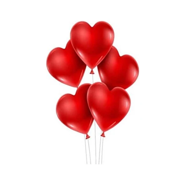 Parti Sürprizi Kırmızı Kalp Latex Balon 10 Adet ürün görseli 1