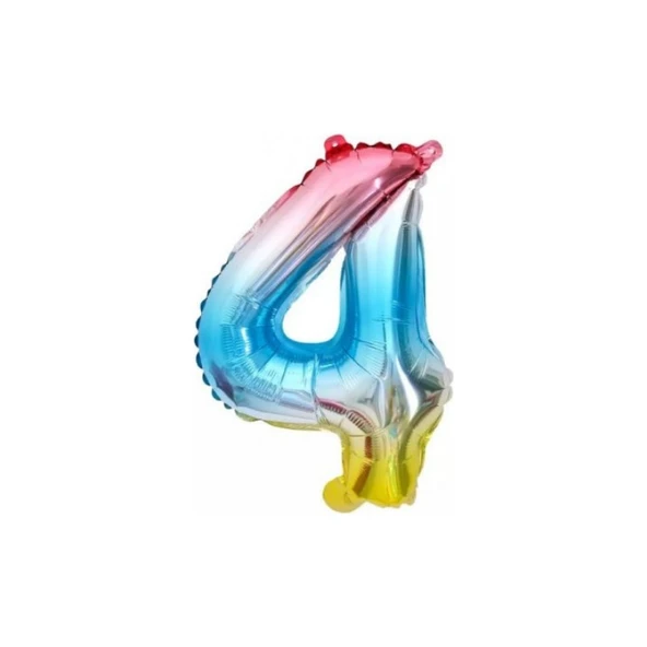 Parti Sürprizi 4 Rakam Gökkuşağı Folyo Balon ürün görseli 1