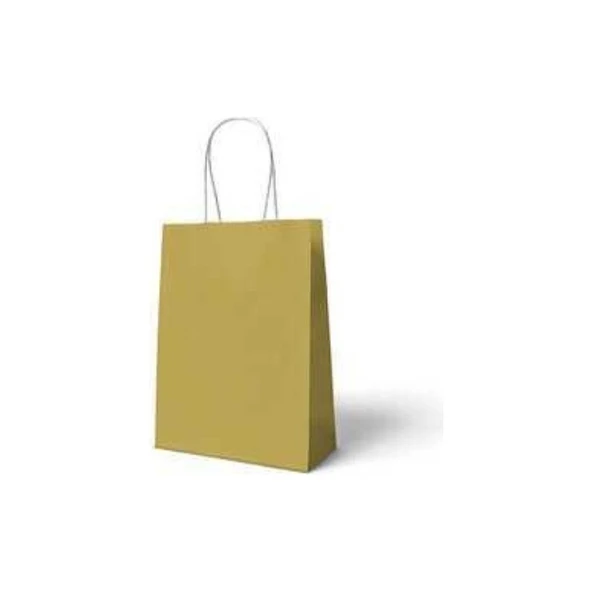 Parti Sürprizi Altın Büküm Saplı 6 Adet Hediye Çantası 22 x 24 cm ürün görseli 1