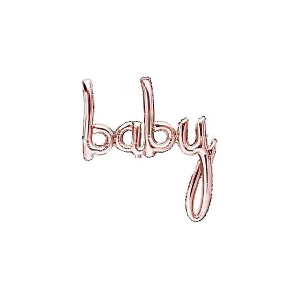 Parti Sürprizi Baby Bebek Pembe Yazı Folyo Balon ürün görseli 1