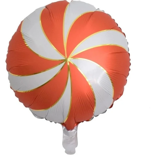Parti Sürprizi Kırmızı Beyaz Şeker Görünümlü Folyo Balon ürün görseli 1