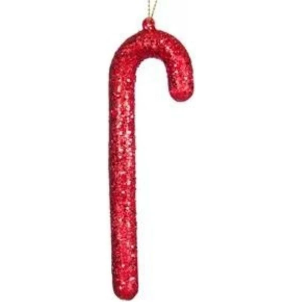 Parti Sürprizi Yılbaşı Çam Ağacı Kırmızı Simli Baston 12 cm 1 Adet ürün görseli 1