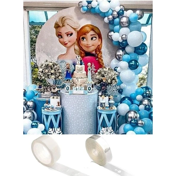 Parti Sürprizi Elsa Frozen Konsept Balon Zincir ve Yapışkan Set ürün görseli 1