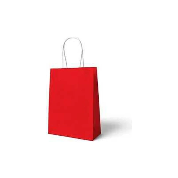 Parti Sürprizi Kırmızı Büküm Saplı 6 Adet Hediye Çantası ürün görseli 1