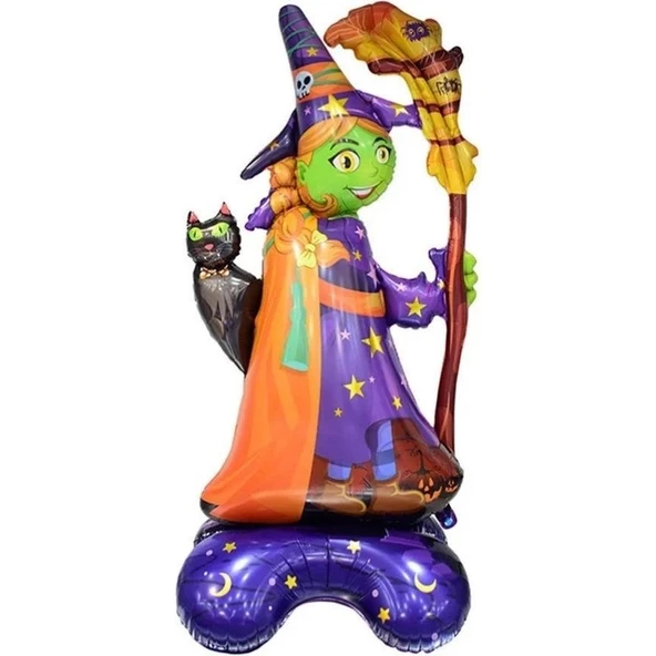 Parti Sürprizi Halloween Ayaklı Cadı Şekilli Folyo Balon ürün görseli 1