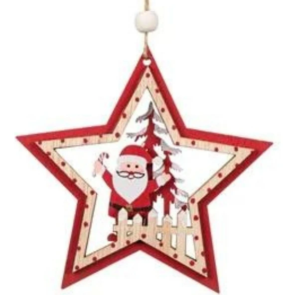 Parti Sürprizi Yılbaşı Ağacı Noel Baba Yıldız Dekor Süs 11 cm 1 Adet ürün görseli 1