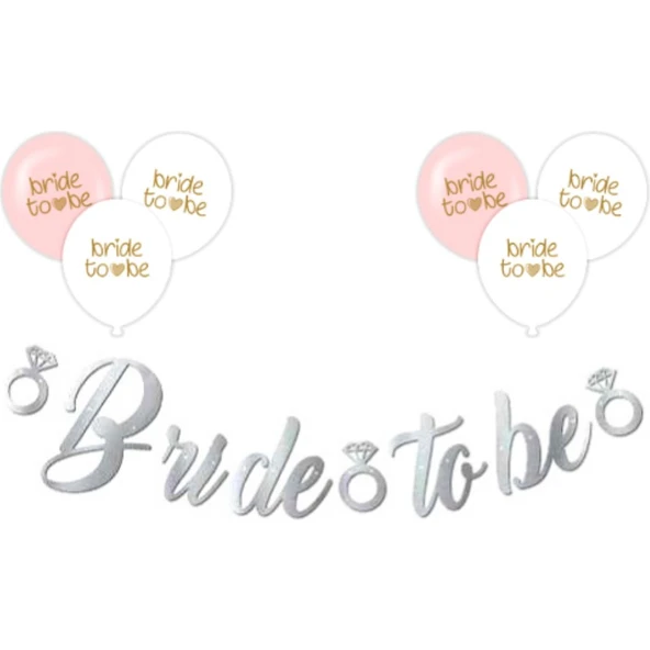 Parti Sürprizi Bride To Be Gümüş Balonlu Set ürün görseli 1