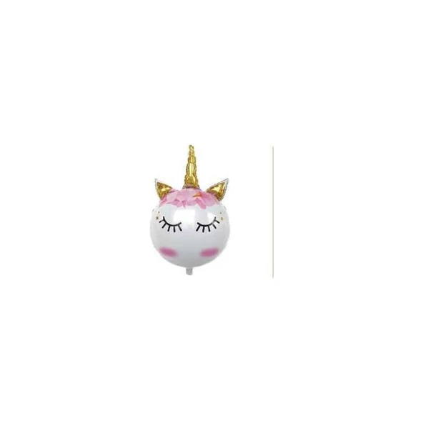 Parti Sürprizi Unicorn Eyelash Gold Folyo Balon ürün görseli 1