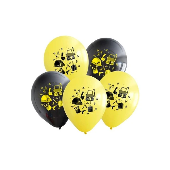 Parti Sürprizi Inşaat Temalı Baskılı Latex Balon 10 Adet ürün görseli 1