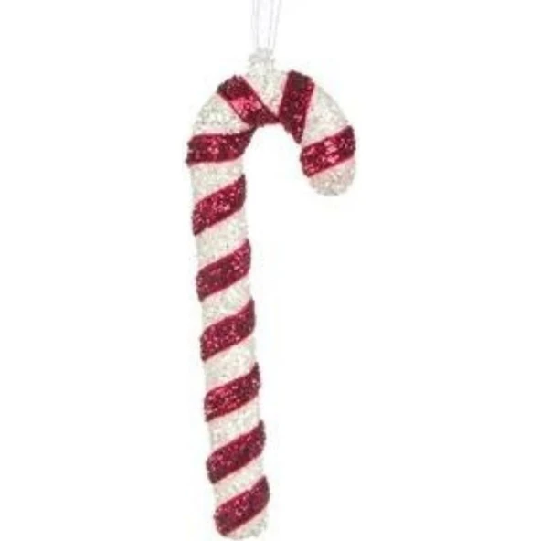 Parti Sürprizi Yılbaşı Çam Ağacı Parıltılı Baston Süs 12 cm 1 Adet ürün görseli 1