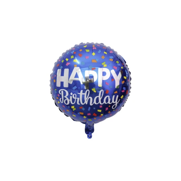 Parti Sürprizi Happy Birthday Mavi Folyo Balon ürün görseli 1