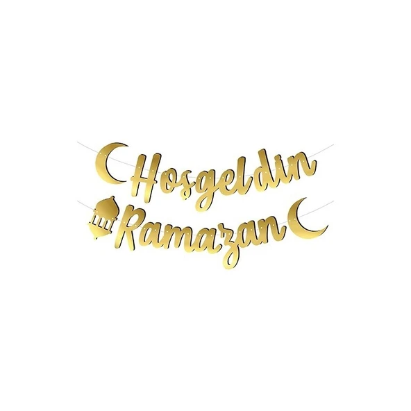 Parti Sürprizi Hoş Geldin Ramazan Gold Banner ürün görseli 1
