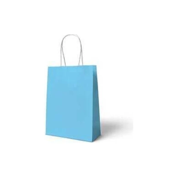 Parti Sürprizi Bebek Mavi Büküm Saplı 6 Adet Hediye Çantası 22 x 24 cm ürün görseli 1