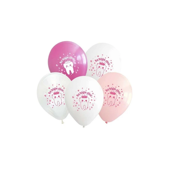 Parti Sürprizi Ilk Dişim Çıktı Pembe Latex Balon 10 Adet ürün görseli 1